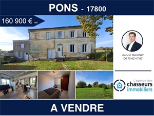 maison ancienne à la vente -   17800  PONS, surface 61 m2 vente maison ancienne - UBI446987699